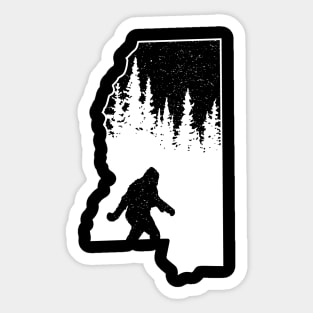 Bigfoot Mississippi State Map Sticker